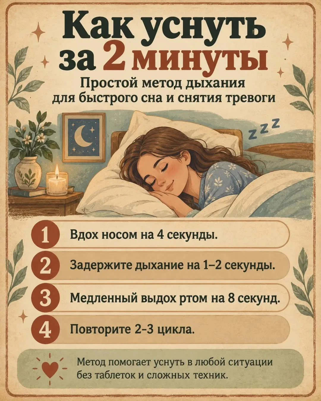🛌Как уснуть всего за 2 минуты?
