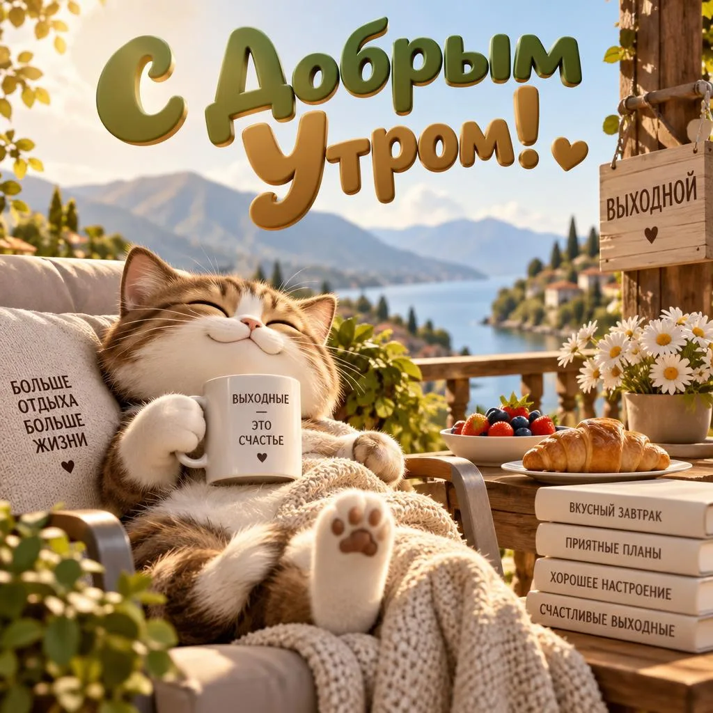 С добрым утром! Помни: лучший будильник — это хорошие новости и ароматный кофе.