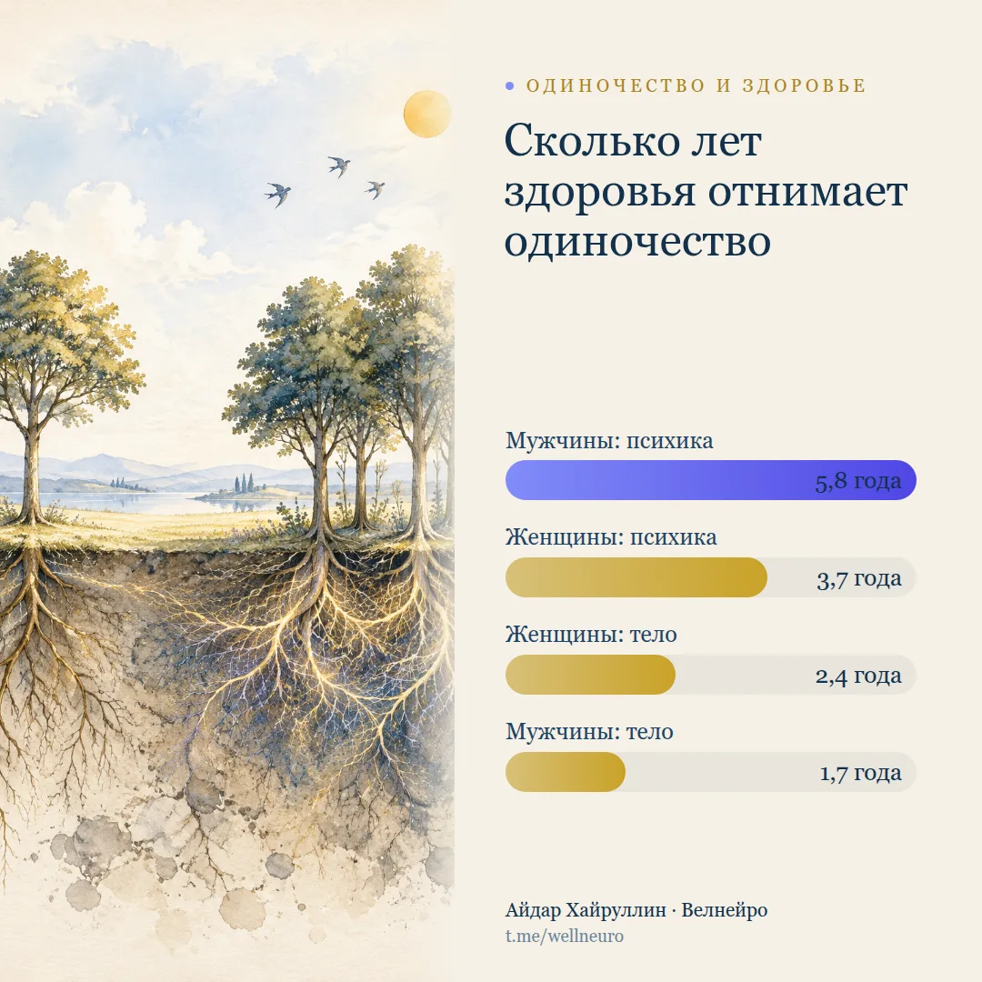 Одиночество отнимает почти 6 лет жизни без депрессии