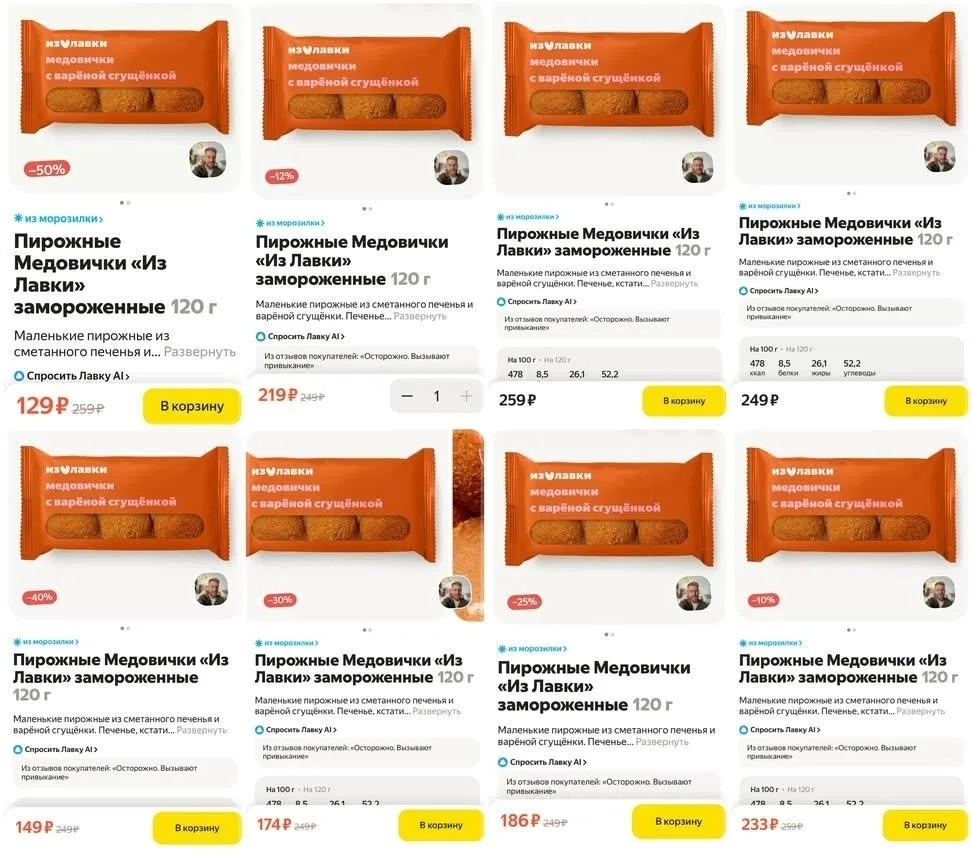Недавно люди начали сравнивать цены на одни и те же медовички в Яндекс Лавке. У одного ...