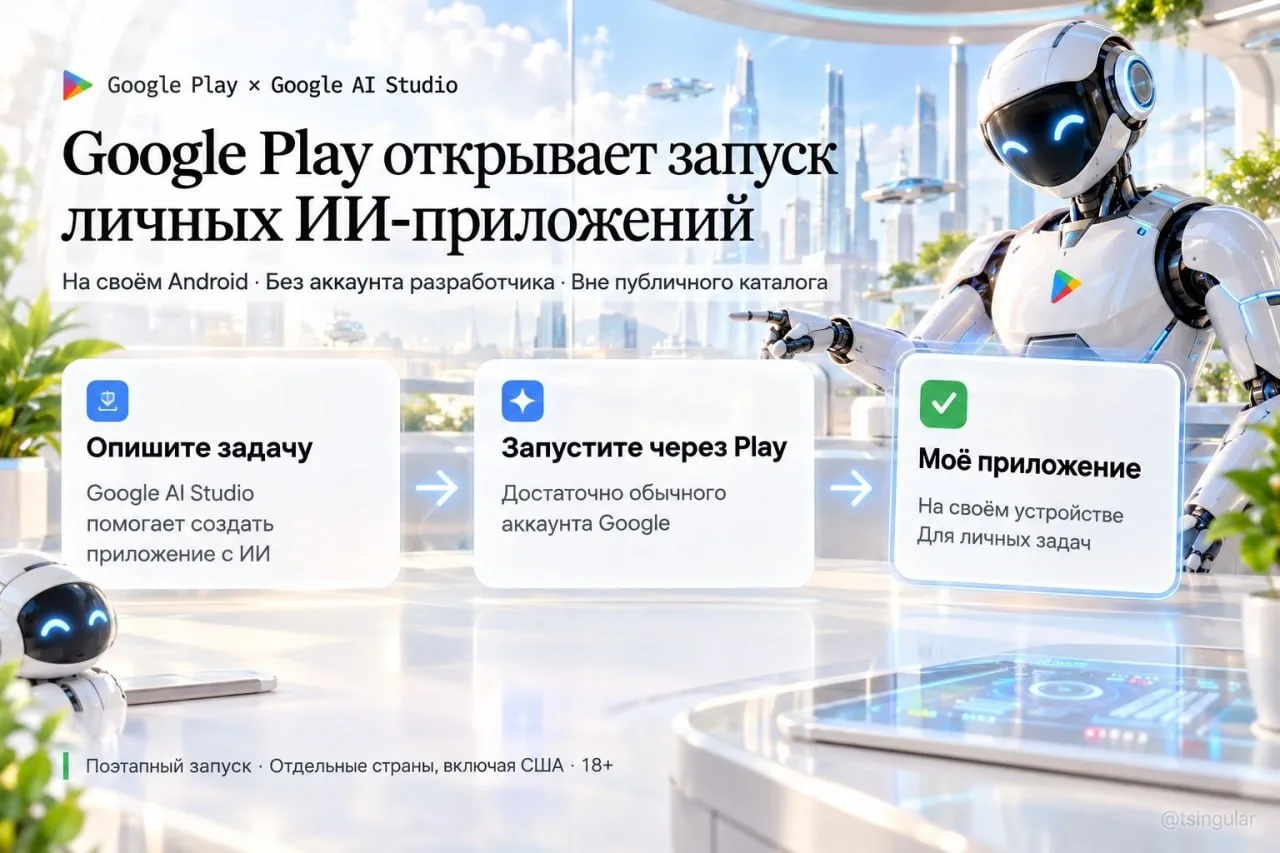 Google Play открывает возможность запускать собственные ИИ-приложения без аккаунта разр...