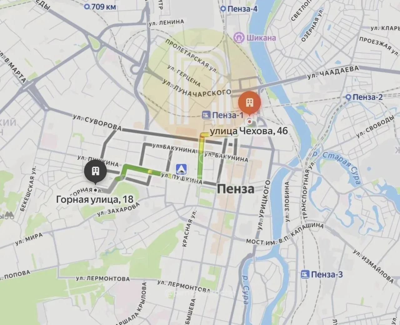 Такси в центре Пензы: 700 рублей