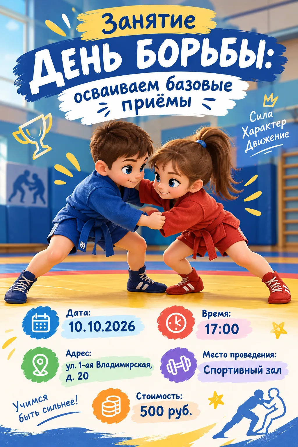 🥋 «День борьбы: осваиваем базовые приёмы» 🤼‍♂️
