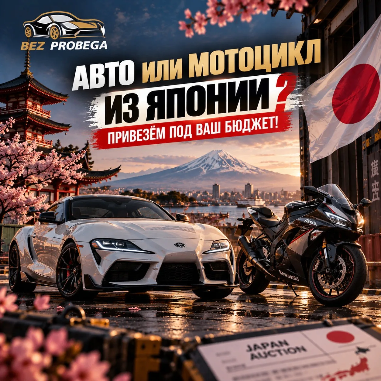 🇯🇵 Авто или мотоцикл из Японии? Привезём под ваш бюджет!