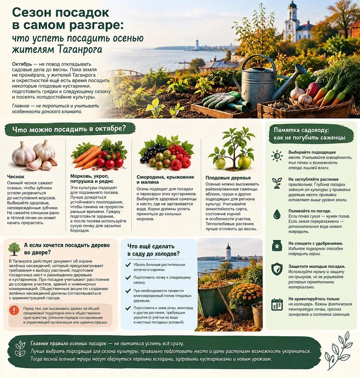 Сезон посадок в самом разгаре: что успеть посадить осенью жителям Таганрога