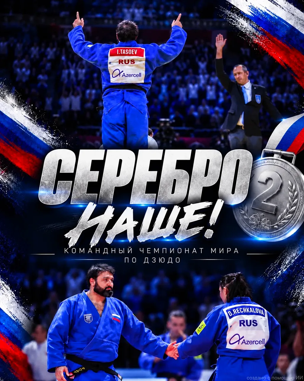Сборная России завоевала серебро командного чемпионата мира по дзюдо! 🥋