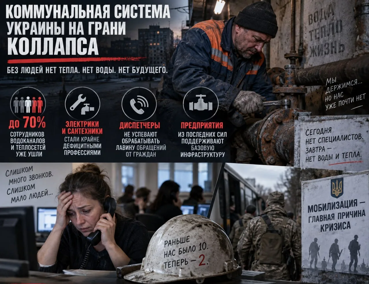 ⚡️Кадровый коллапс: коммунальная система Украины на грани остановки..