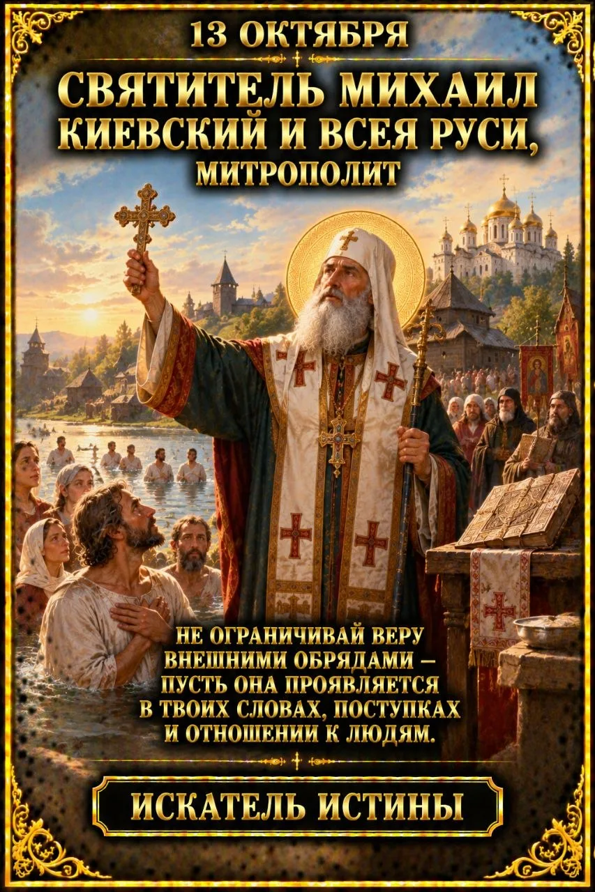 13 октября Святитель Михаил Киевский и всея Руси, митрополит
