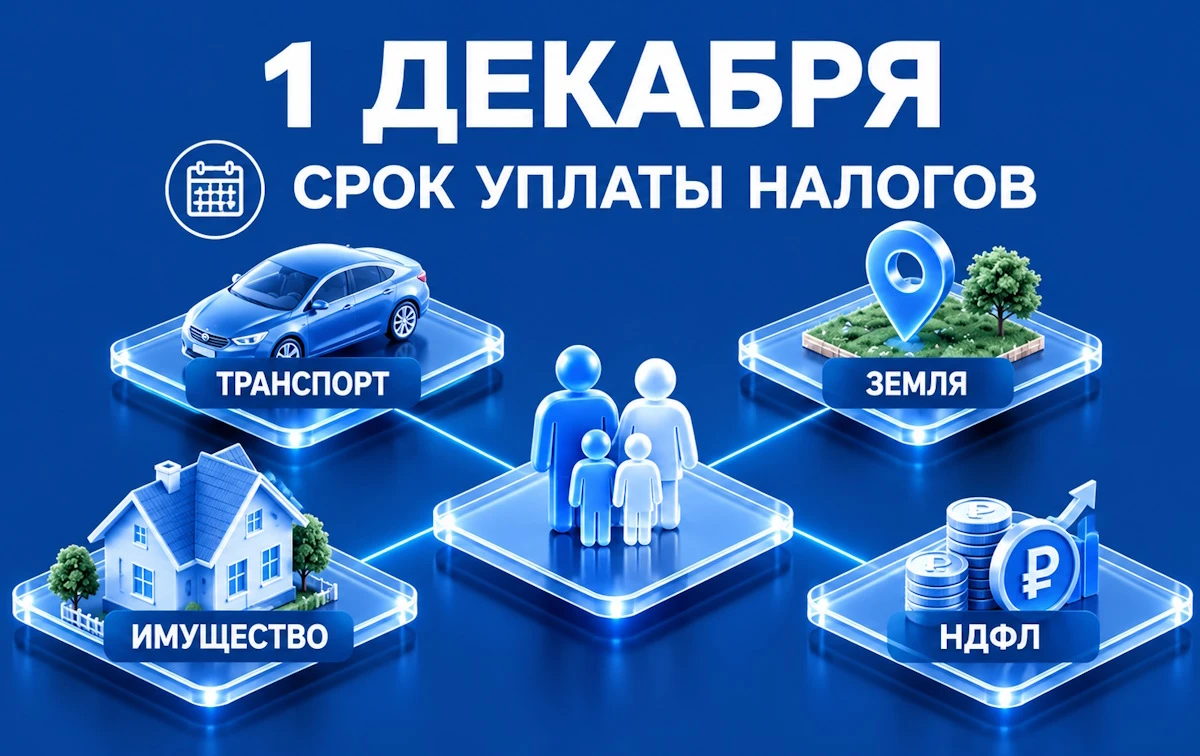 Имущественные налоги за 2025 год необходимо оплатить до 1 декабря