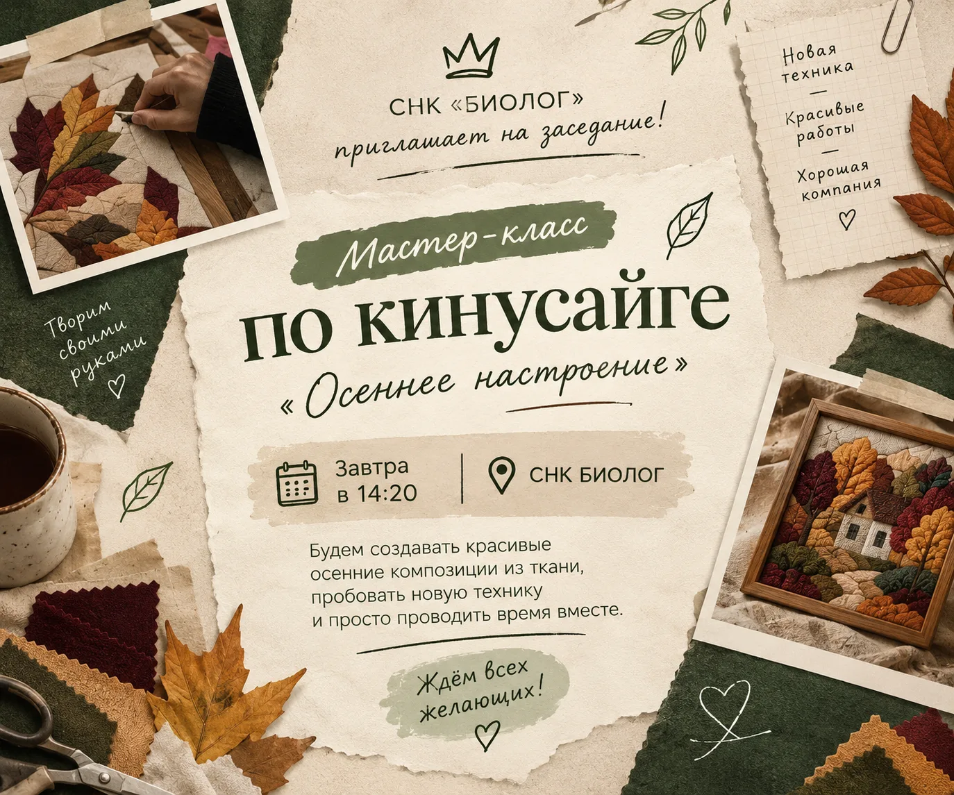 🍂 СНК «БИОЛОГ» приглашает на заседание!
