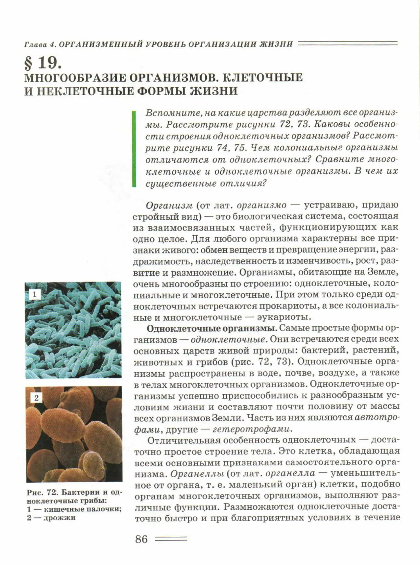Многообразие организмов. Клеточные и неклеточные формы жизни