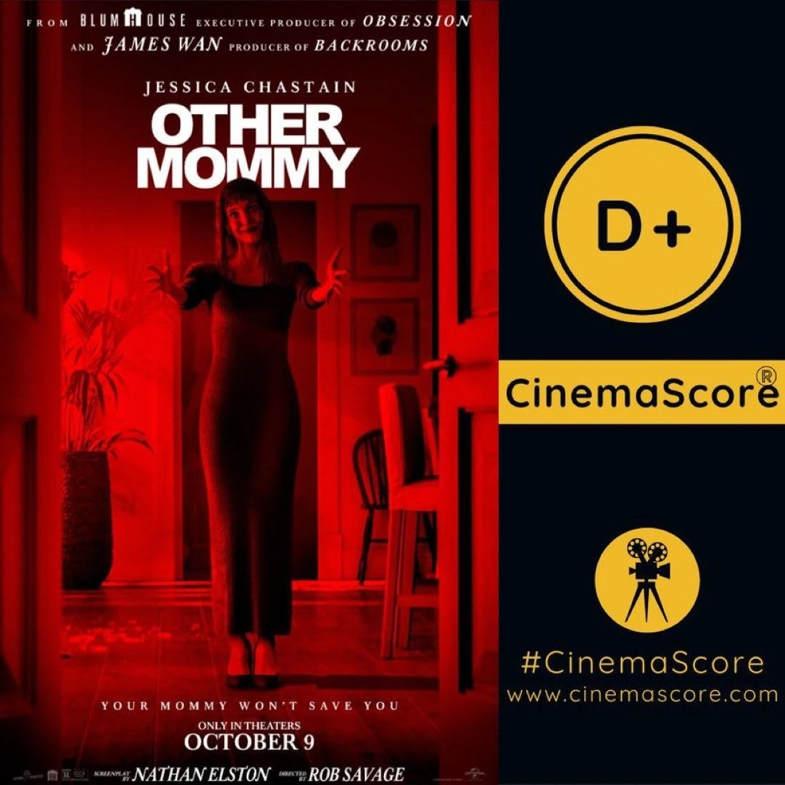 Хоррор «Чужая мама» Джессики Честейн получил зрительскую D+ от Cinemascore. Это даже дл...