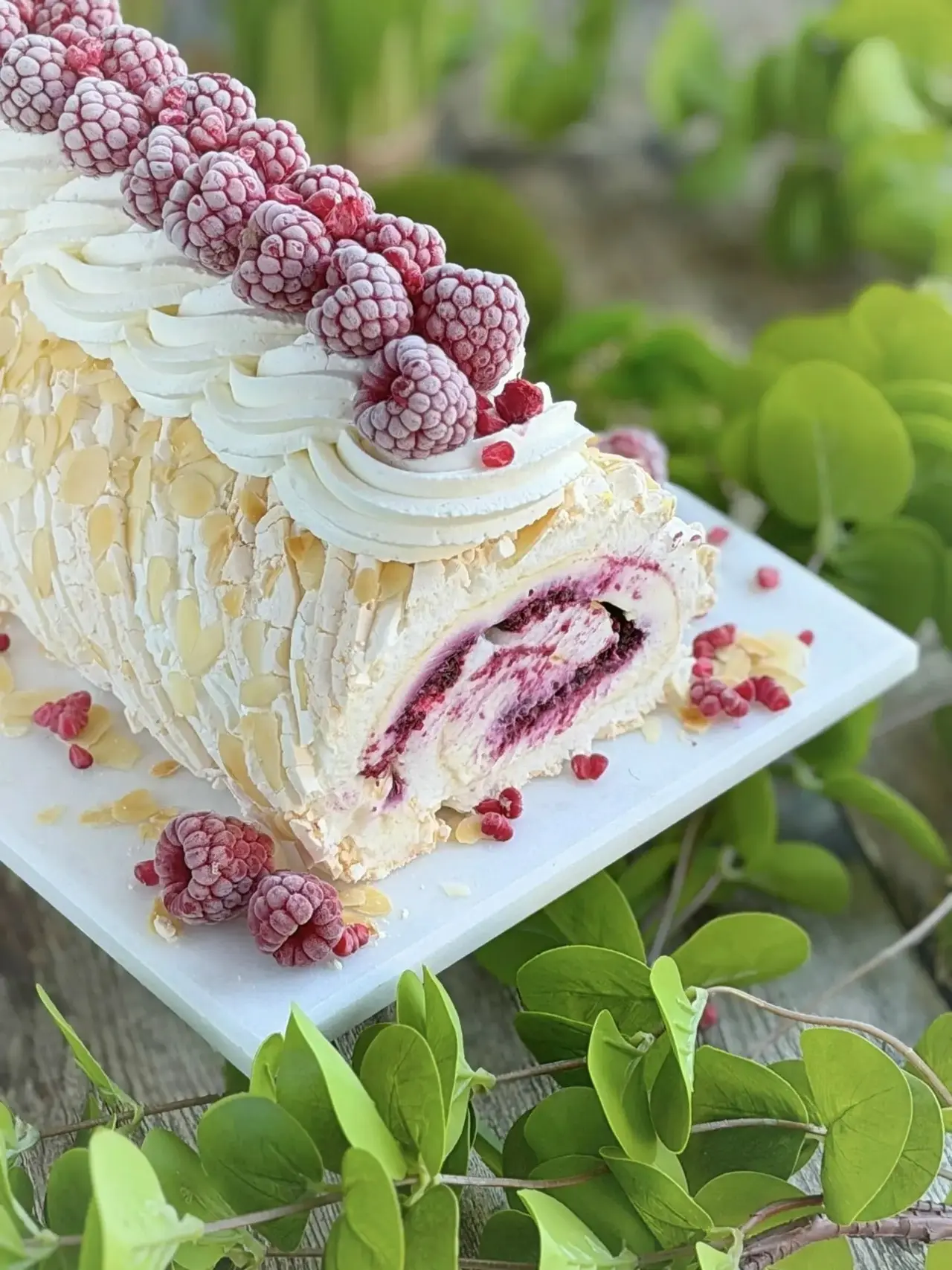 МЕРЕНГОВЫЙ РУЛЕТ С МАЛИНОЙ