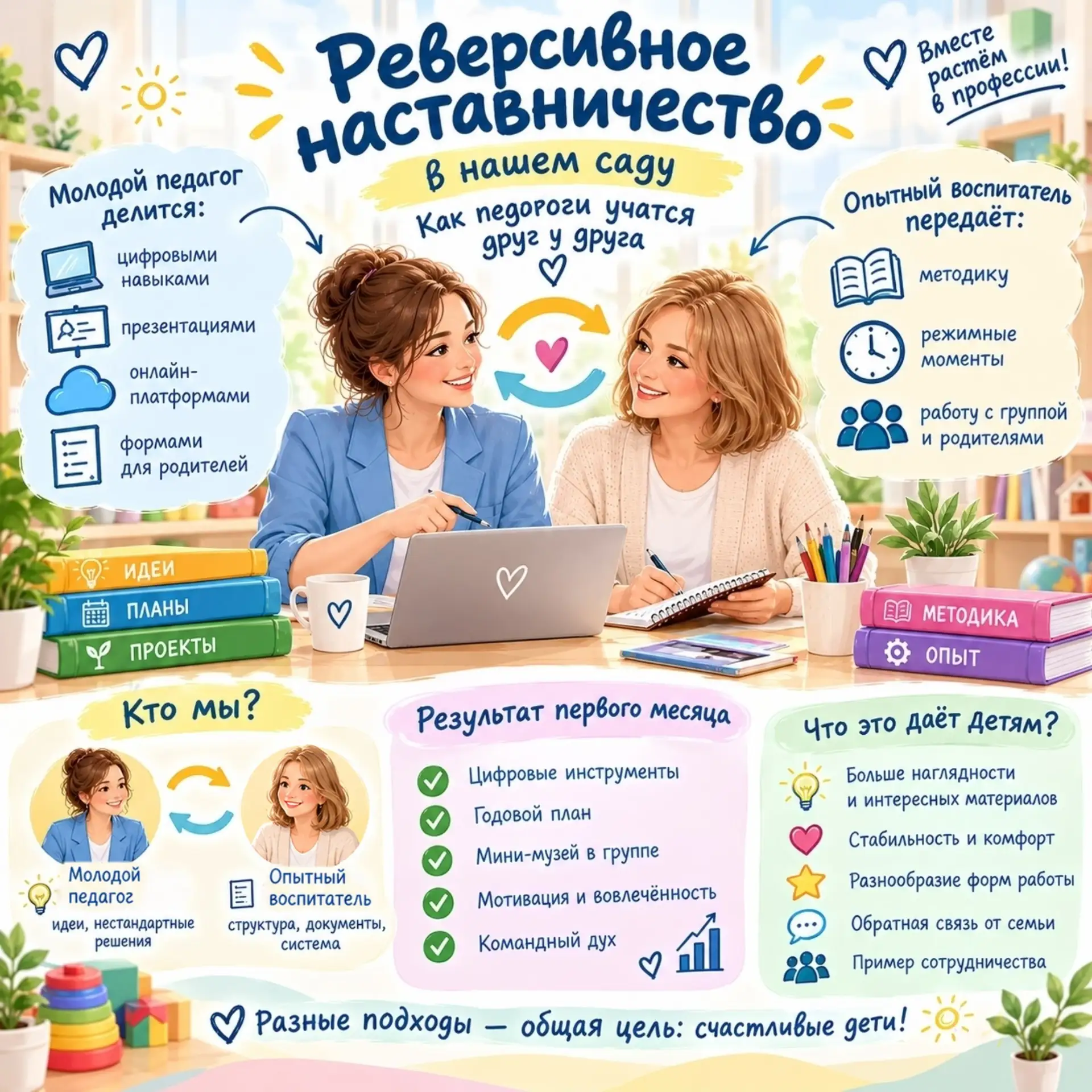 🔄 «Реверсивное наставничество в нашем саду: как педагоги учатся друг у друга»
