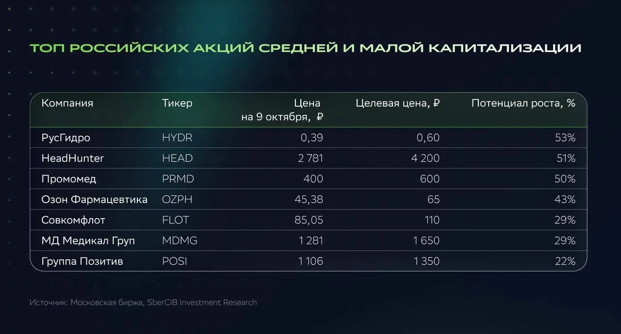 📆 Мы обновили топ российских акций средней и малой капитализации!