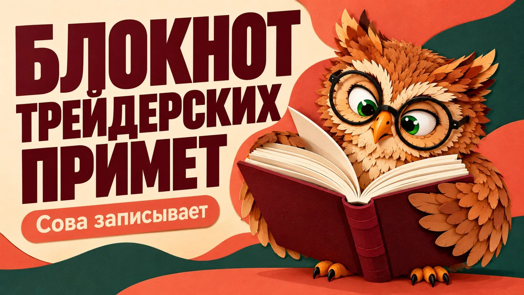 🤔 Сова открывает блокнот примет на свежей странице. Записи за последний месяц.
