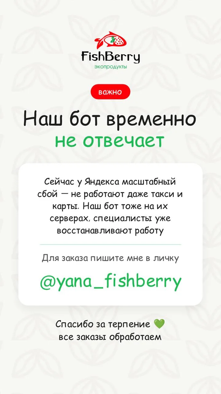 📍 Важно: наш бот временно не отвечает