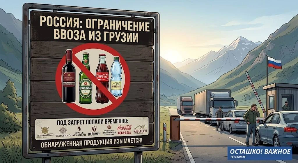 Россия запретила ввоз грузинских вин, лимонадов, минеральной воды и колы