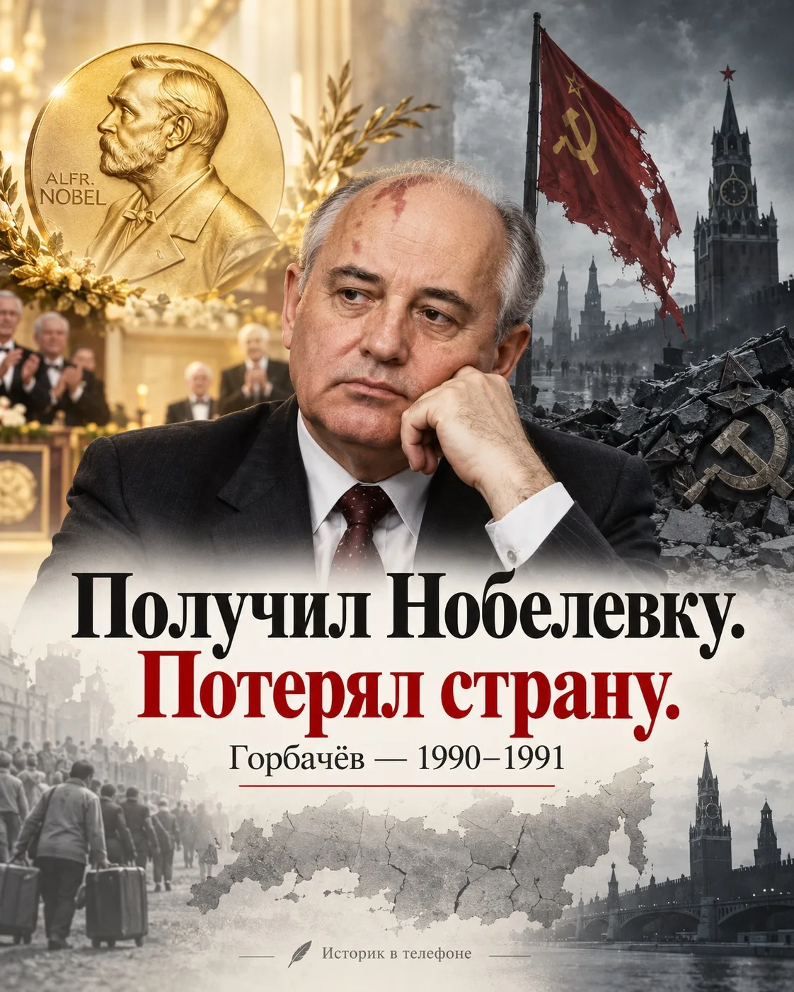 В 1990 году Михаил Горбачёв получил Нобелевскую премию мира. А через год потерял страну...