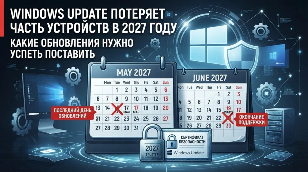 🪟 Windows Update потеряет часть устройств в 2027 году: какие обновления нужно успеть п...