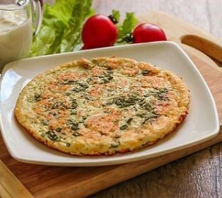 ОМЛЕТНАЯ ЛЕПЁШКА С ТВОРОГОМ И СЫРОМ
