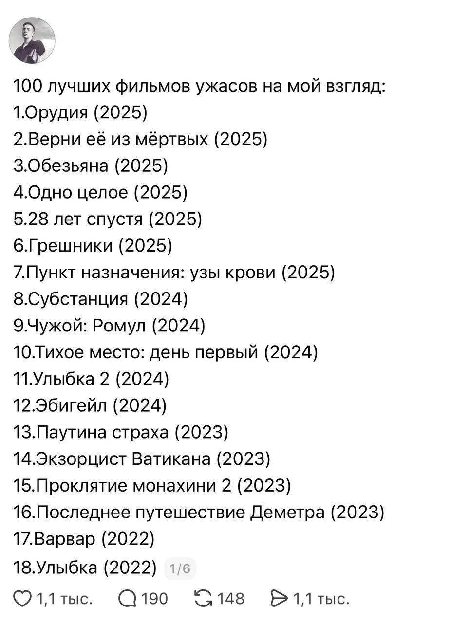 Фанат ужасов подготовил коллекцию из 100! фильмов, которые обязательно стоит увидеть.