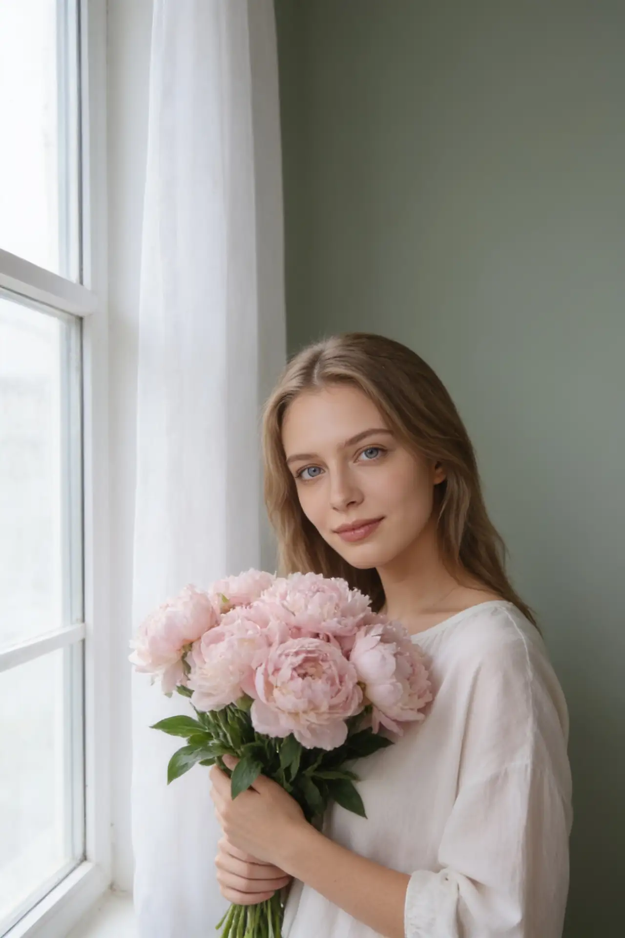 🌸 Пионы у окна