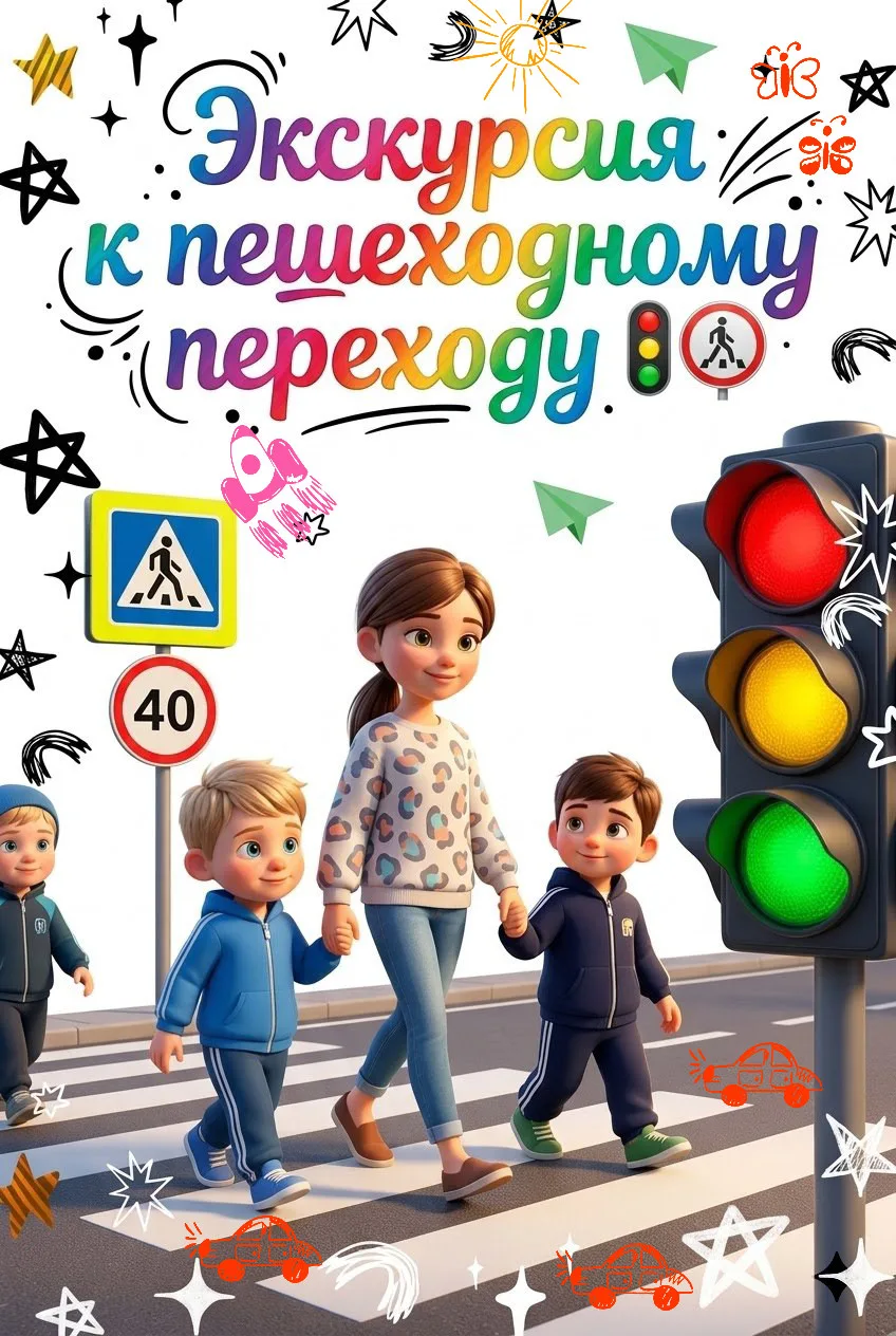 🚦 Безопасность — наш общий приоритет. Экскурсия группы «Карусель» к пешеходному перехо...