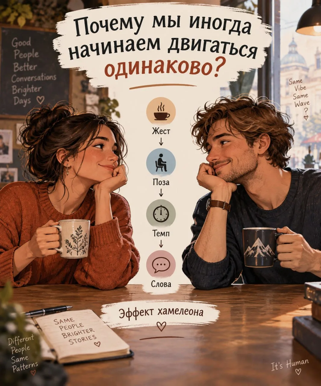 Ты сделал(а) глоток. И человек напротив тоже