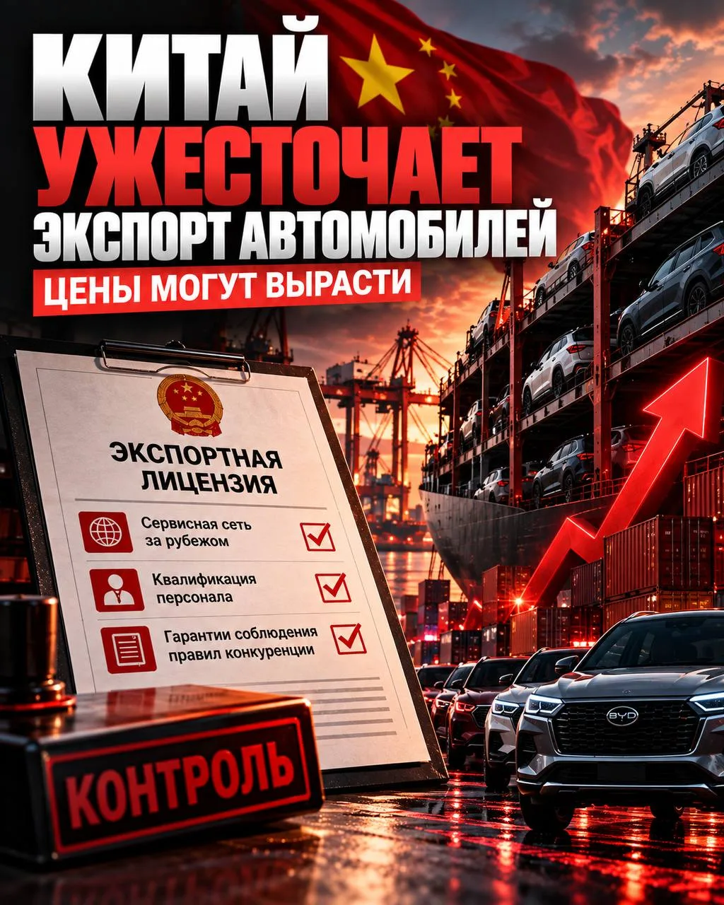 🇨🇳 Китай ужесточает экспорт автомобилей - цены могут вырасти