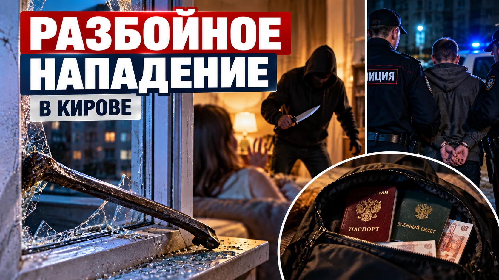 🚨 РАЗБИЛ ОКНО ЖЕЛЕЗНОЙ ТРУБОЙ И УГРОЖАЛ НОЖОМ: В КИРОВЕ ЗАДЕРЖАЛИ НОЧНОГО ГРАБИТЕЛЯ