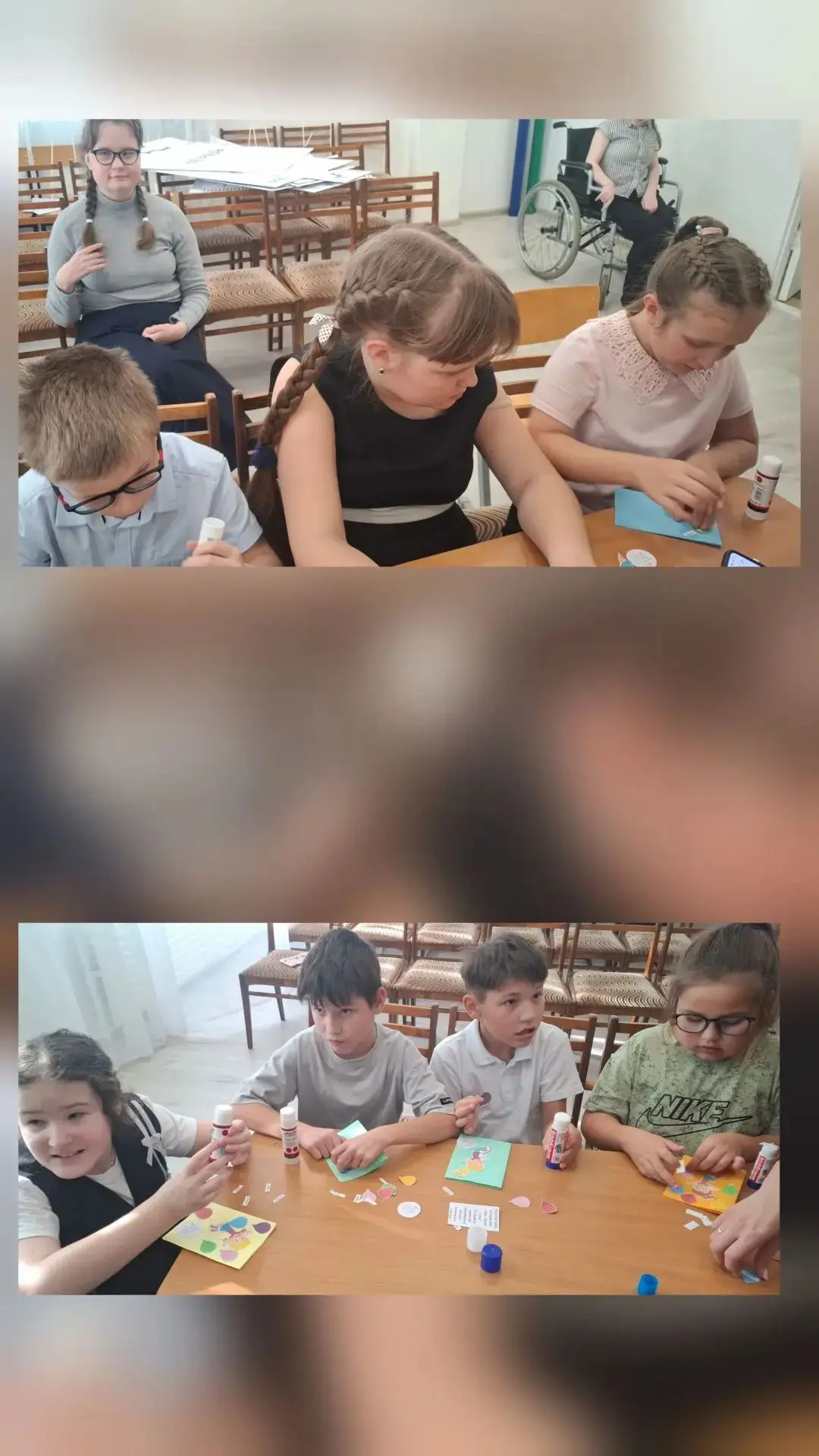 😊 В школе прошёл мастер‑класс: ребята делали открытки для пап ко Дню отца! 💛