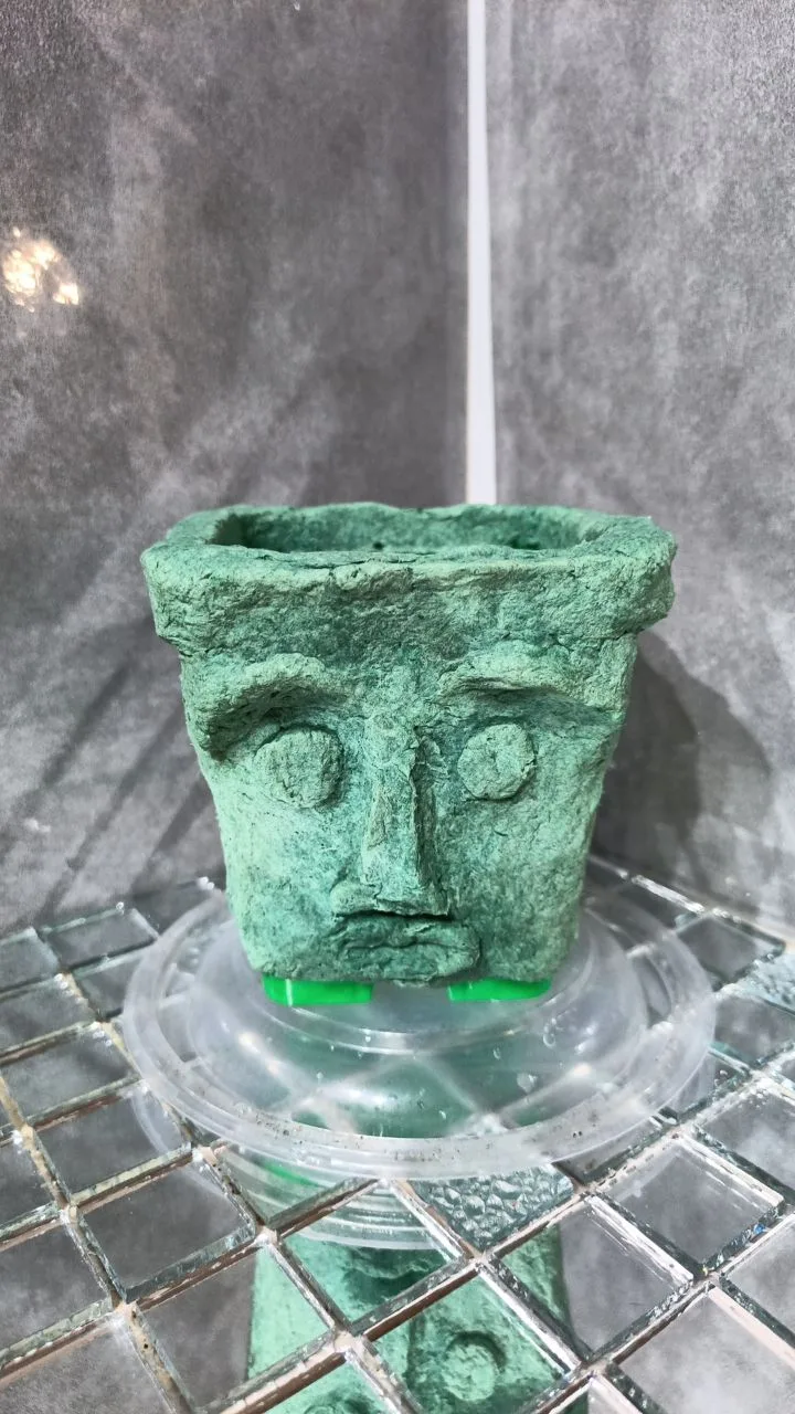 🗿горшок для цветов в стиле папье-маше