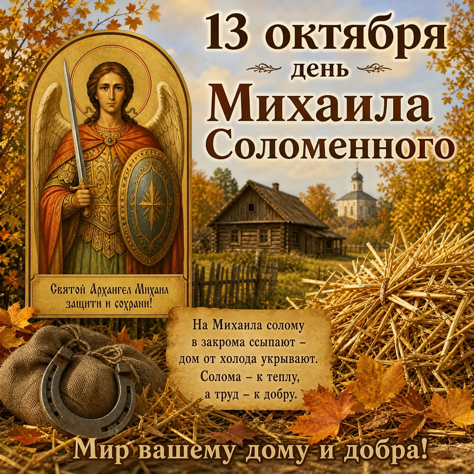 🫂Народные приметы на 13 октября (день Михаила Соломенного)🫂
