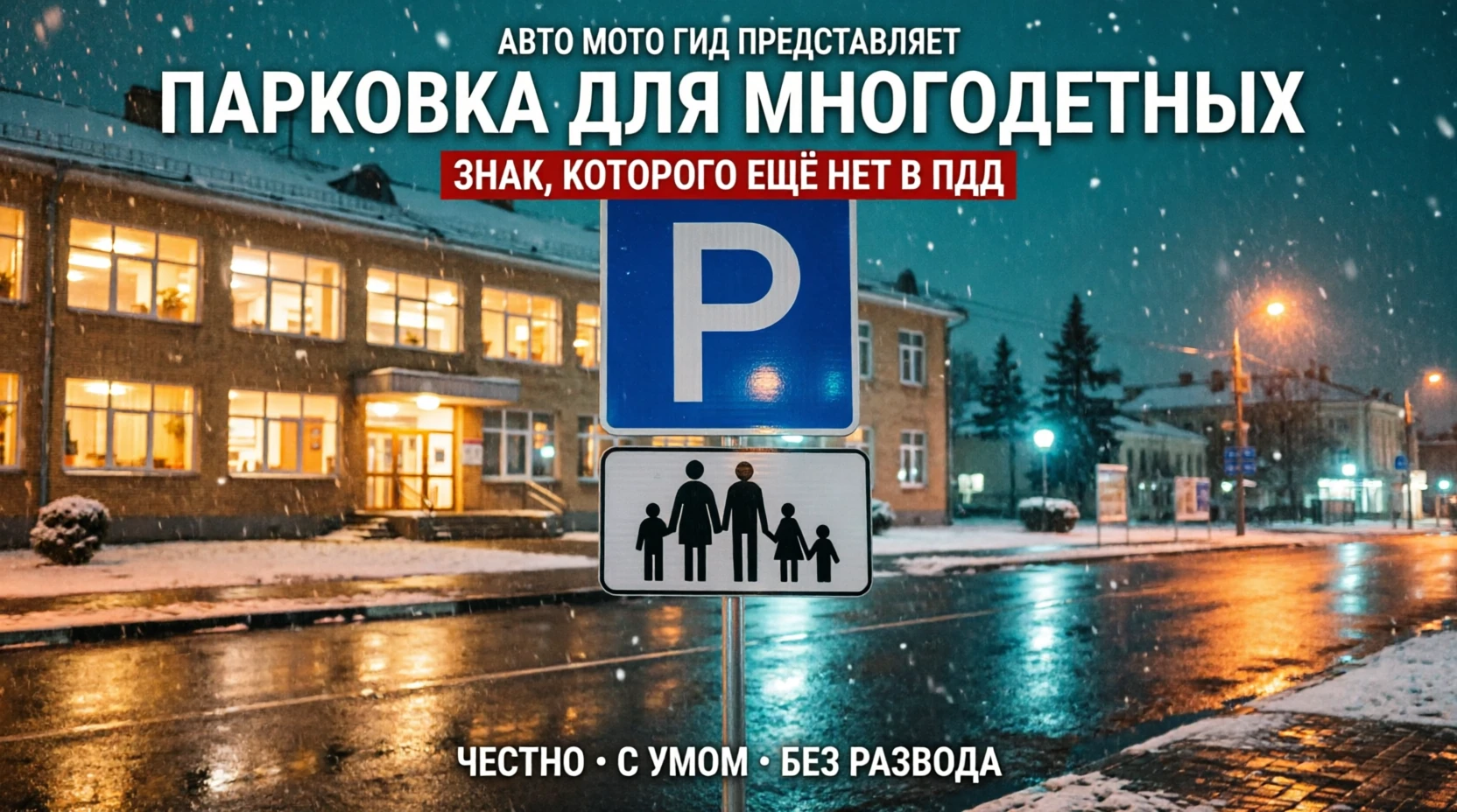 Новый знак «Парковка для многодетных» — Минтранс утвердил дизайн и сроки.