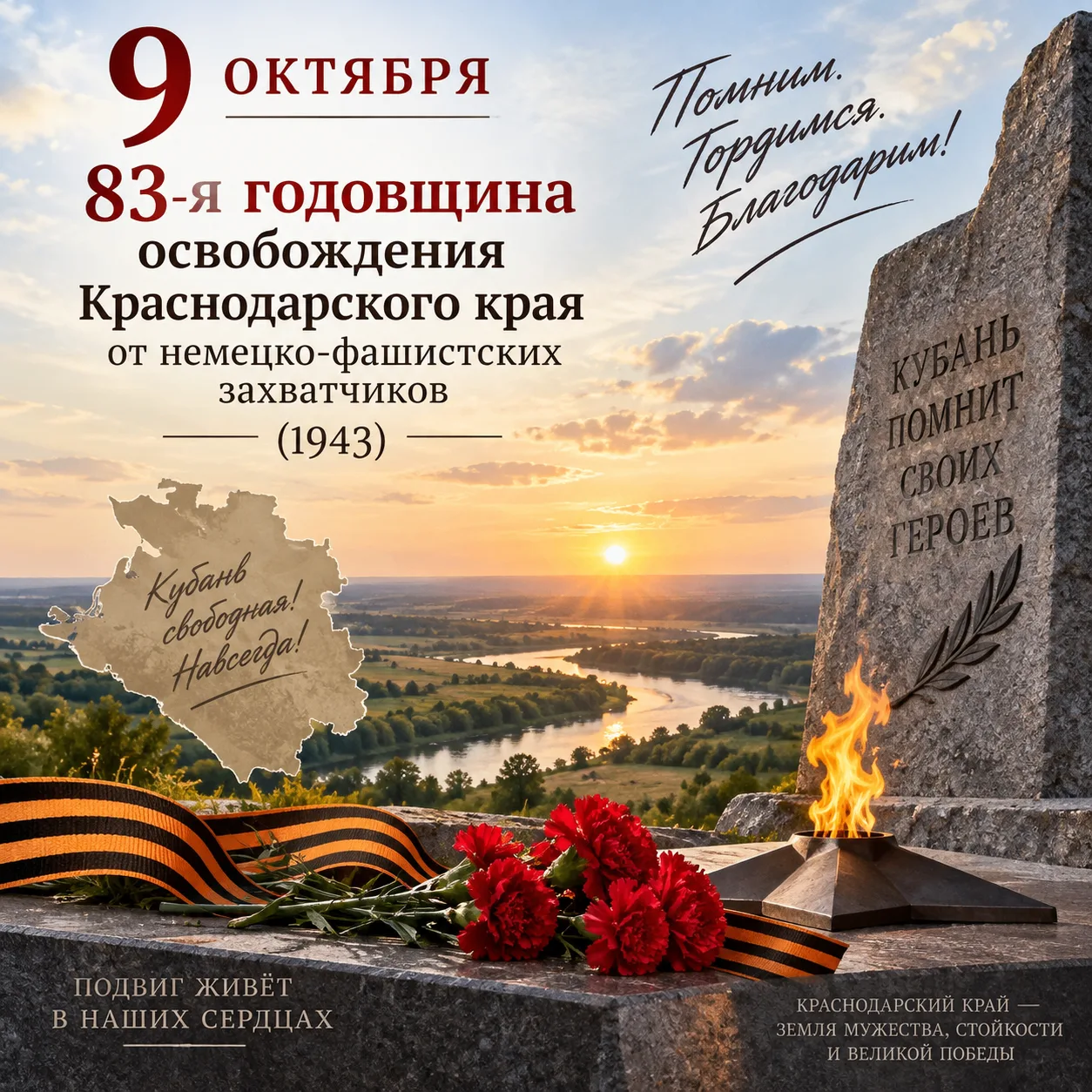 Более 1,3 тысячи мероприятий пройдут на Кубани в честь годовщины освобождения от немецк...