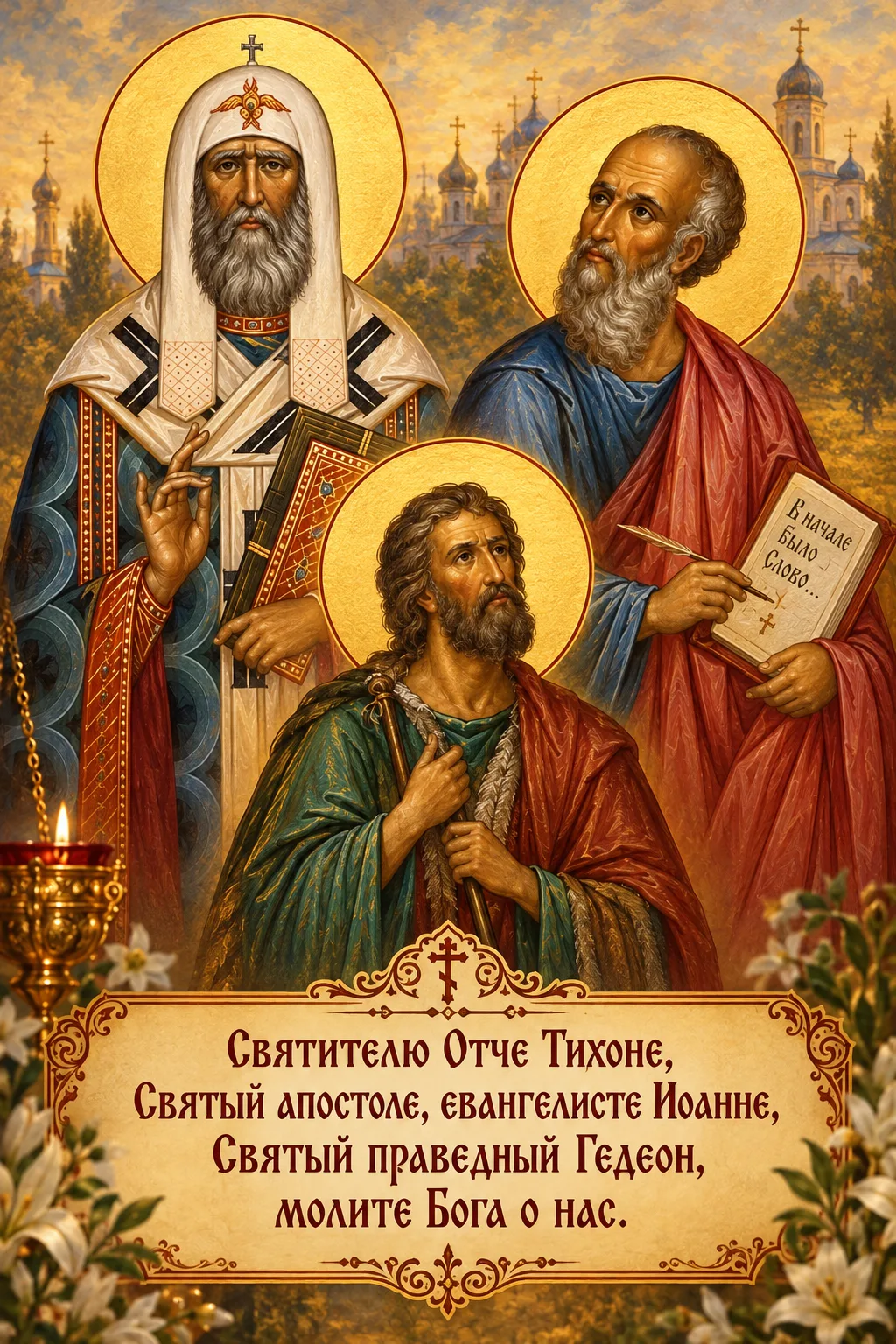 ☦️ СВЯТИТЕЛЬ ТИХОН, АПОСТОЛ ИОАНН БОГОСЛОВ И ПРАВЕДНЫЙ ГЕДЕОН