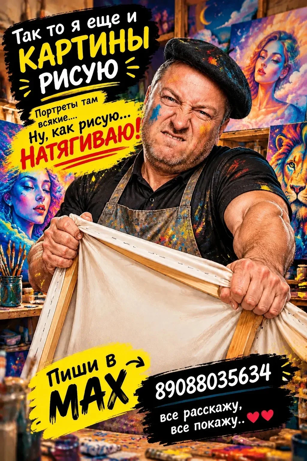 Цены, размеры и примеры работ 🪏копай сюда: https://max.ru/channel_EvKataev_portret