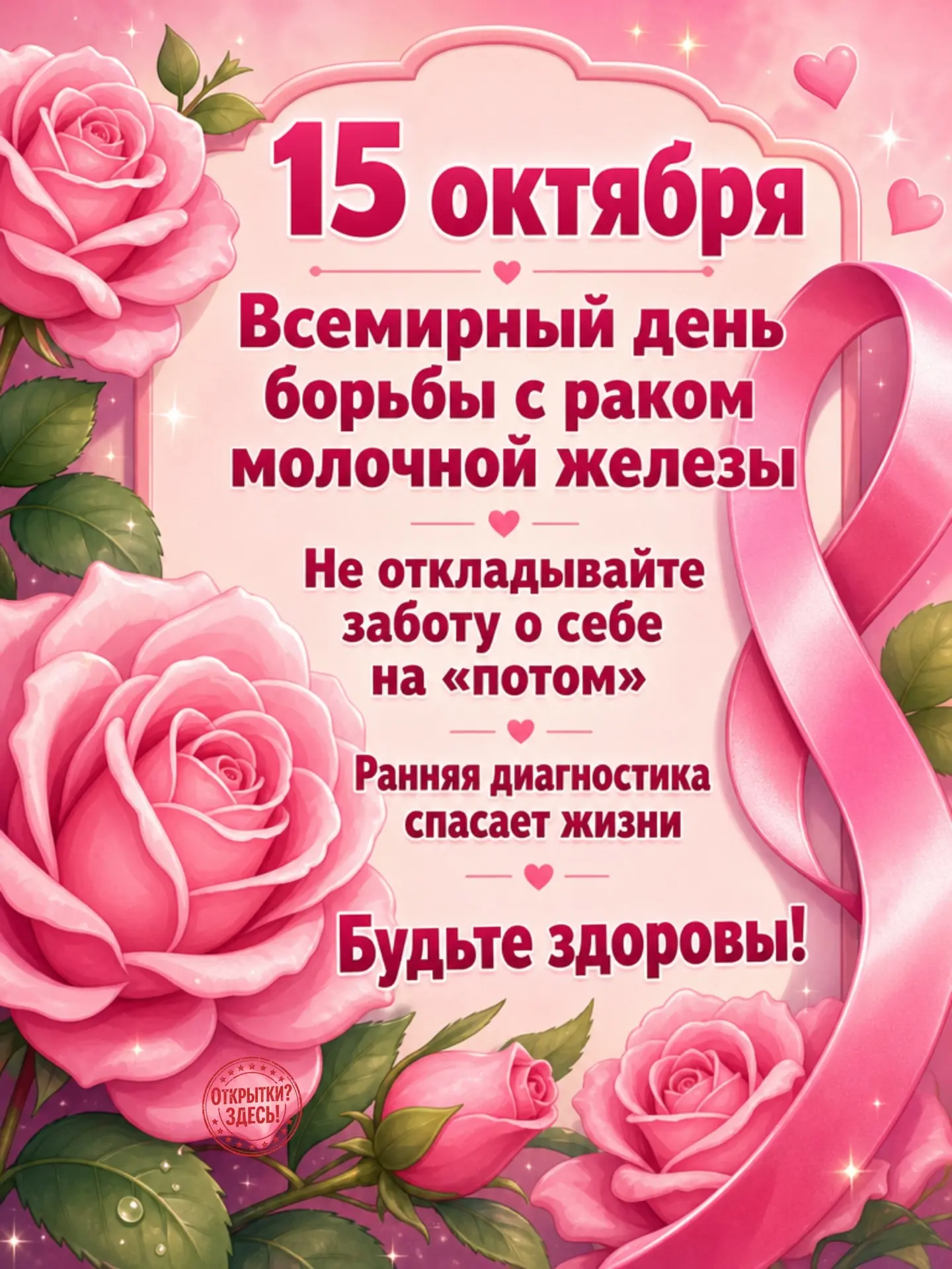 15 октября – Всемирный день борьбы с раком молочной железы🌸