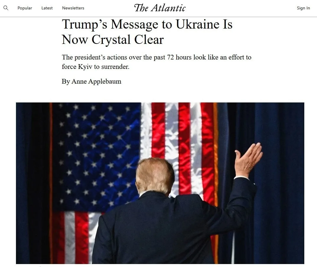 Трамп считает Зеленского главным препятствием на пути к миру в Украине, — The Atlantic