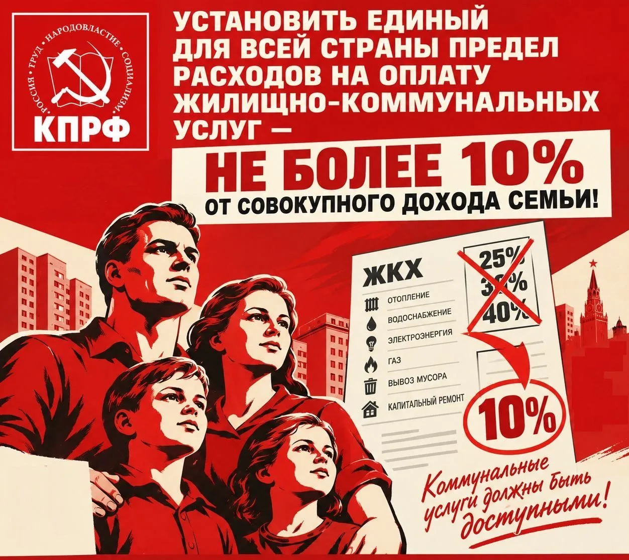 Фракция КПРФ внесла в Госдуму законопроект об ограничении доли расходов на ЖКХ