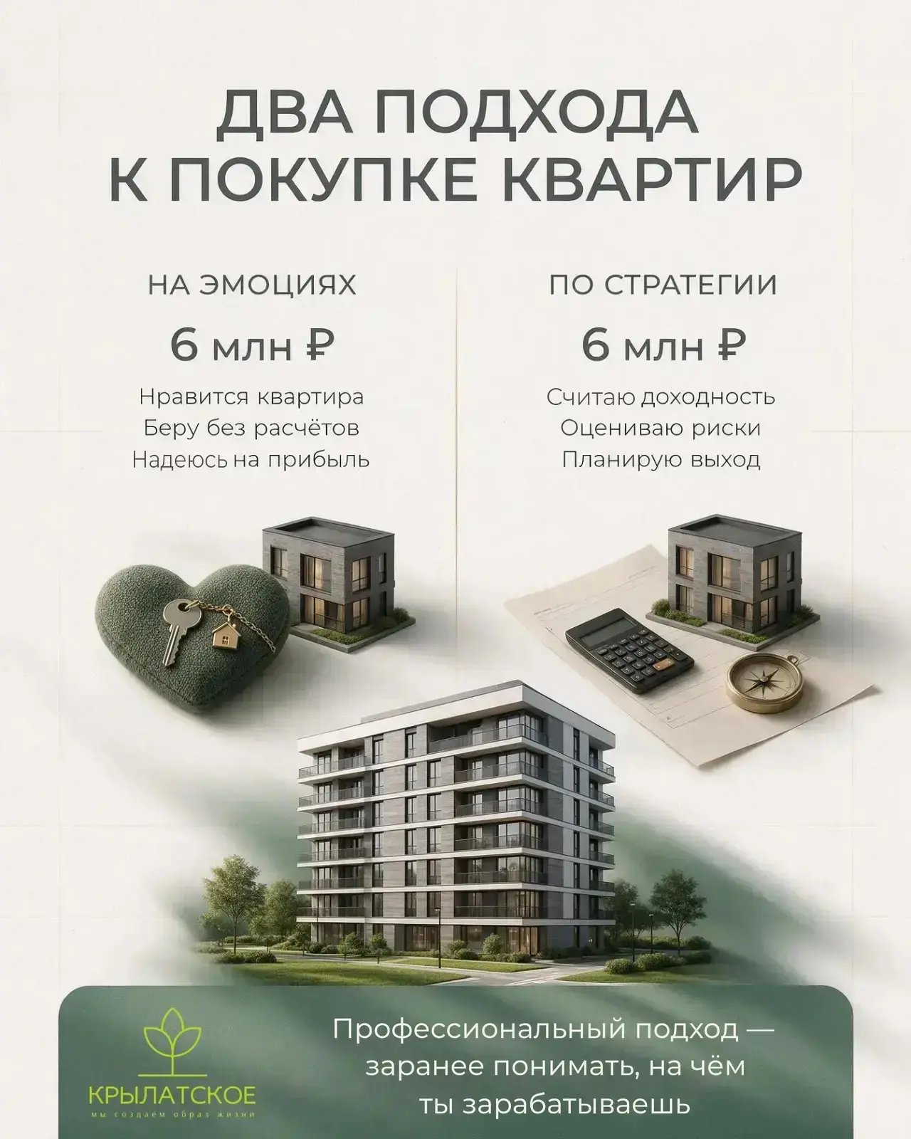 Два подхода к покупке квартир 👇