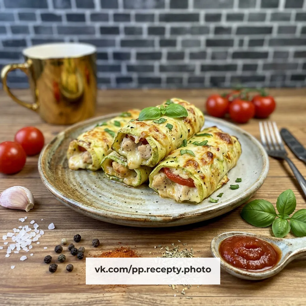🥒 ПП УЖИН — Рулеты из кабачков с курицей и сыром