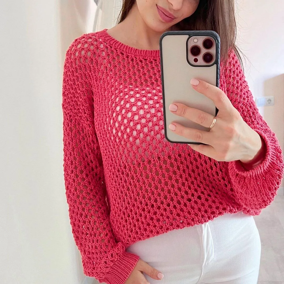 Узор «Крупная сетка»  от @la.na.knit 🔥 Сохраняем 🔖