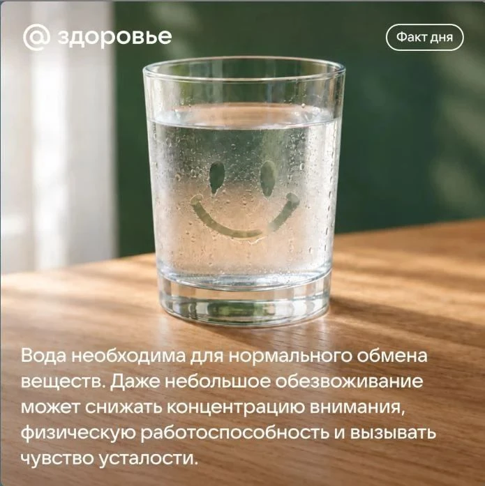 Не забывайте регулярно восполнять запасы жидкости в организме! 💧