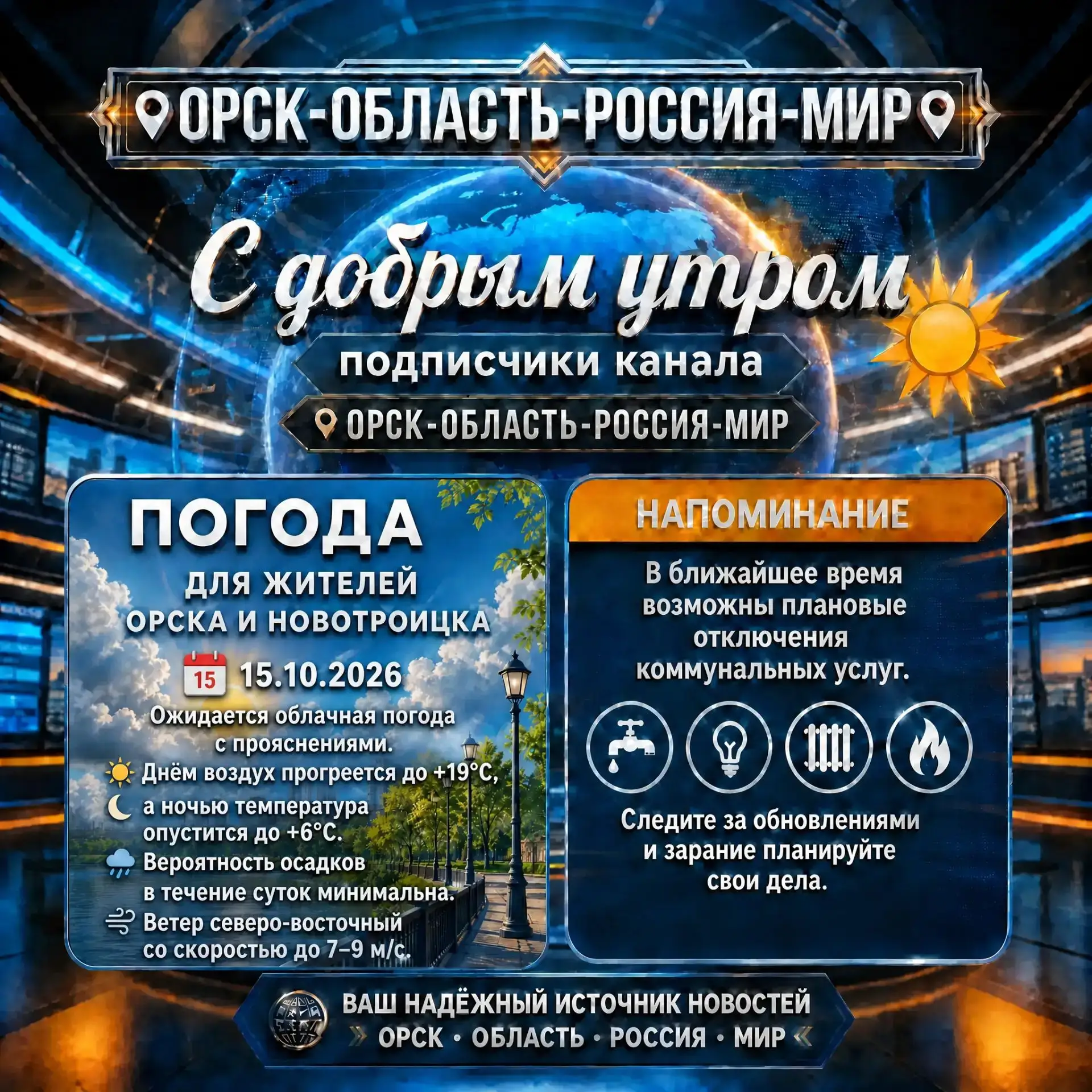 ☀️ Доброе утро, дорогие подписчики нашего канала 📌Орск-Область-Россия-Мир📌