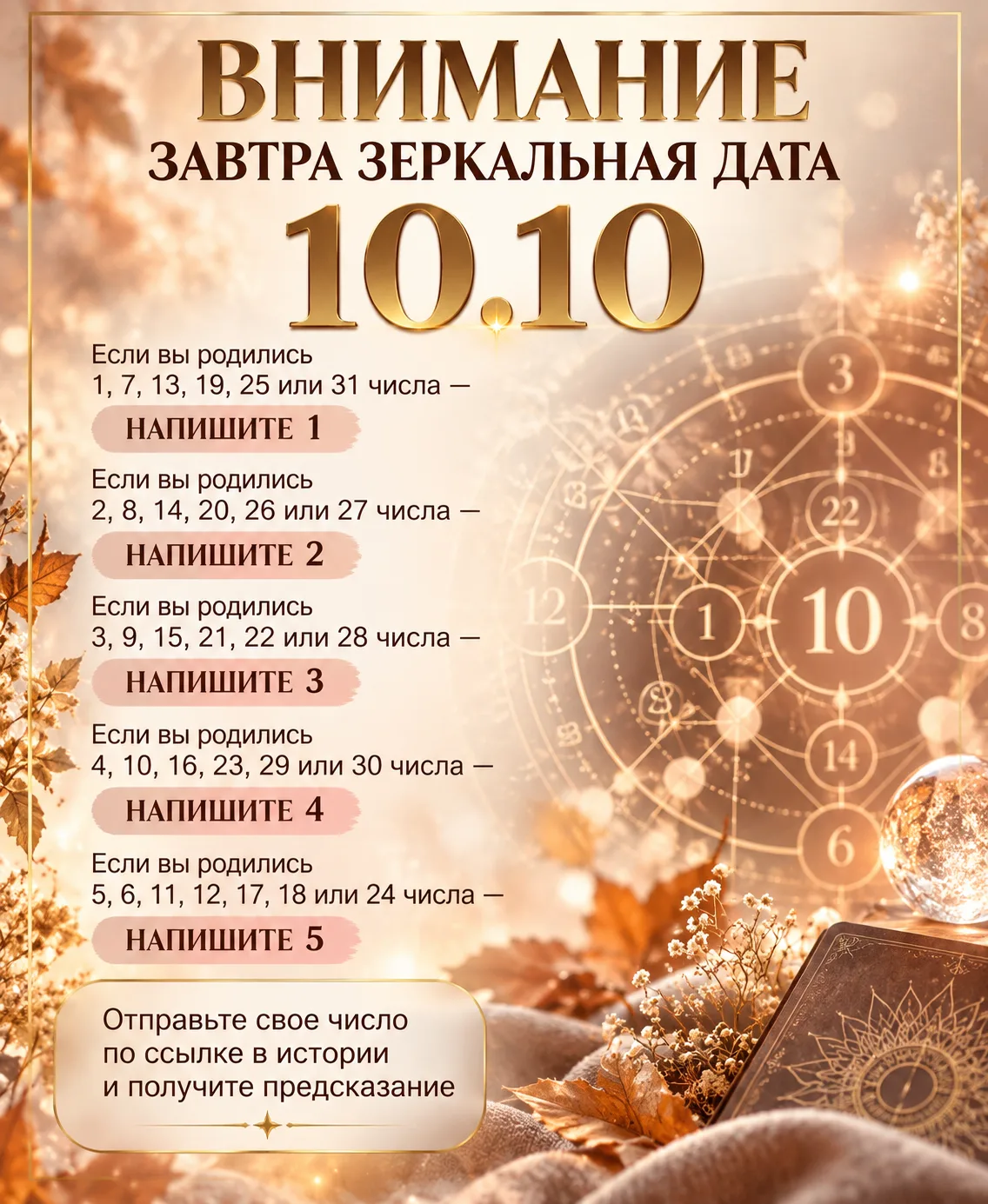✨ ВНИМАНИЕ! ЗАВТРА — 10.10!