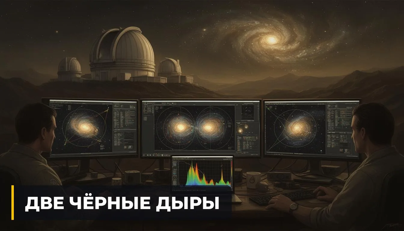 🌌 570 СВЕТОВЫХ ЛЕТ: ДВЕ ЧЁРНЫЕ ДЫРЫ ЗАСТАЛИ ЗА КОРМЁЖКОЙ