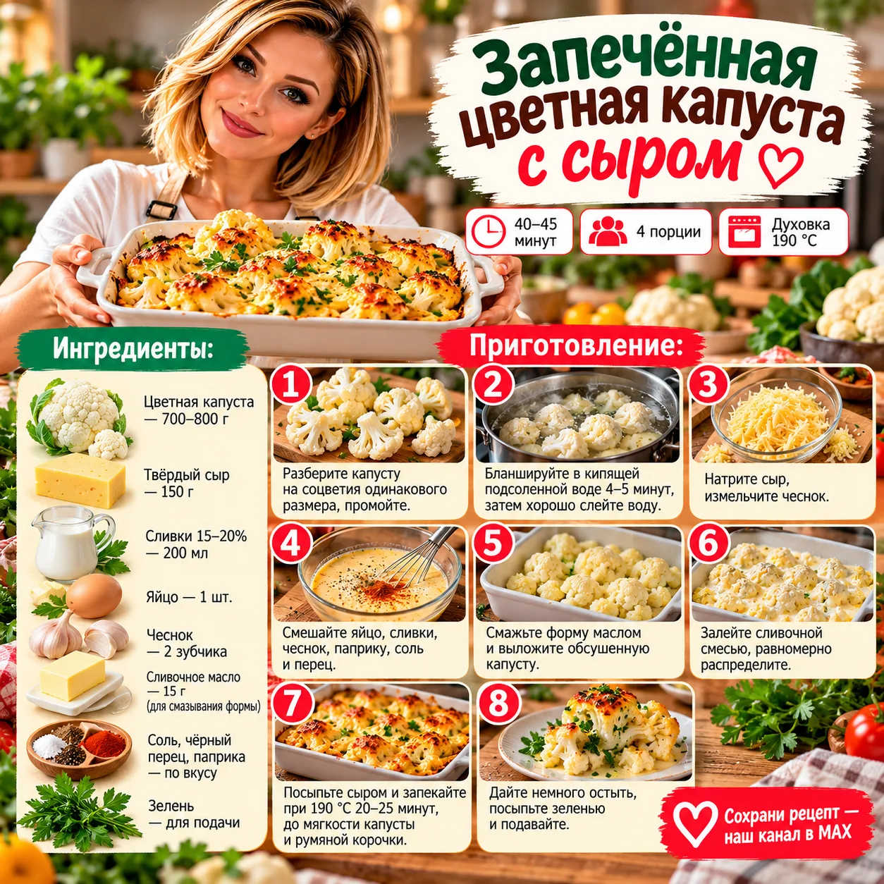 🥦🧀❤️ ЦВЕТНАЯ КАПУСТА ПОД СЫРНОЙ КОРОЧКОЙ