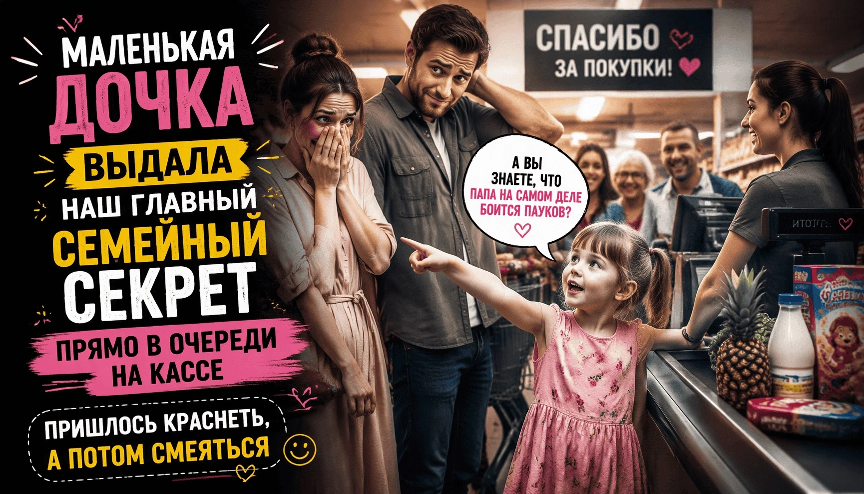 Маленькая дочка выдала наш главный семейный секрет прямо в очереди на кассе